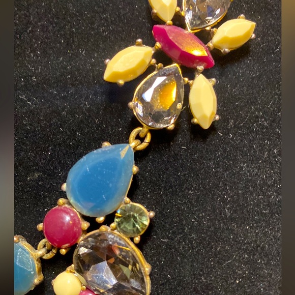 Bundle/Lot of 2 J Crew Bold Statement Necklaces Chunky Geometric Lucite Crystal - Picture 4 of 7